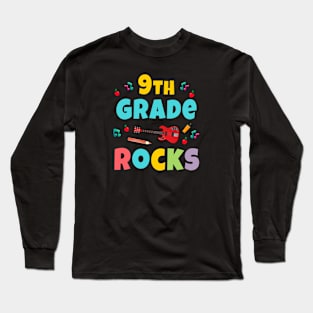 9th Grade Rocks 1st Day Of School Back to School Teaching Long Sleeve T-Shirt